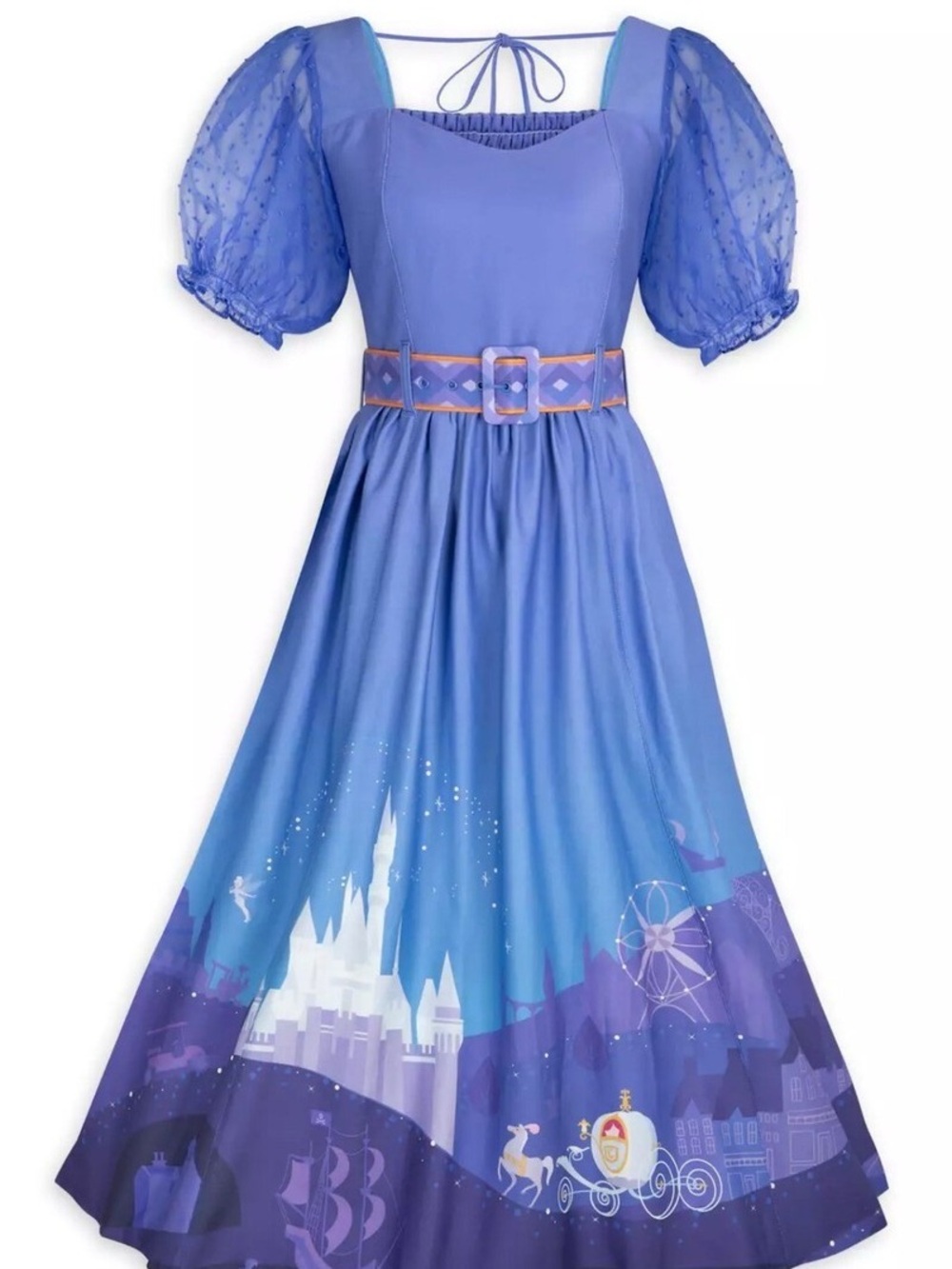 Disney Lavender and Blue Castle Print Princess Dress